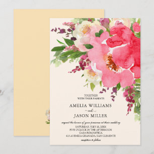 Einladungen zu Hochzeiten in Aquarellfarben Rosa