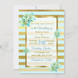 Einladungen zu Hochzeiten in Blau und Gold