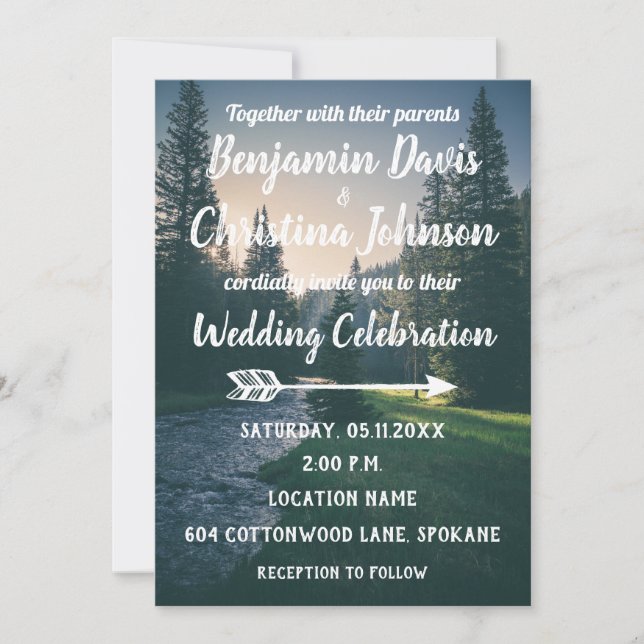 Einladungen zu Hochzeiten in den Mountain Stream (Vorderseite)