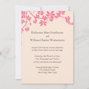 Einladungen zu Hochzeiten in Elfenbein und Rosa