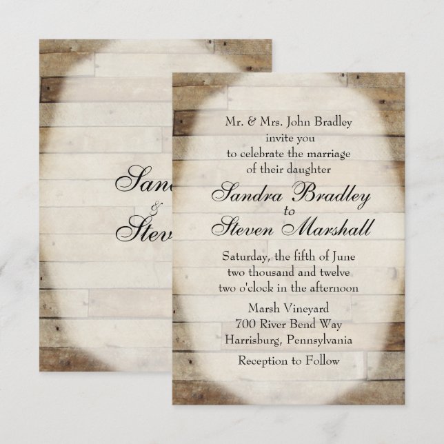 Einladungen zu Hochzeiten in Ländern (Vorne/Hinten)