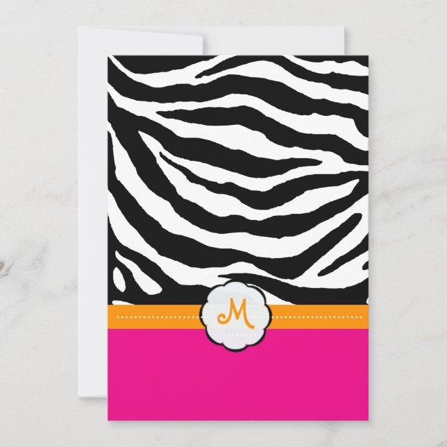 Einladungen zu Hochzeiten in Monogramm/Hot Pink/Or (Vorderseite)