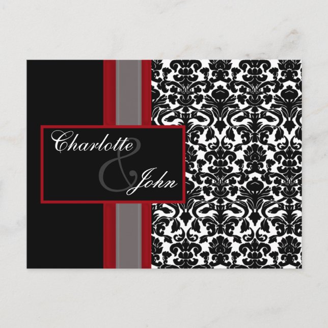 Einladungen zu Hochzeiten in Red White Black Damas (Vorderseite)