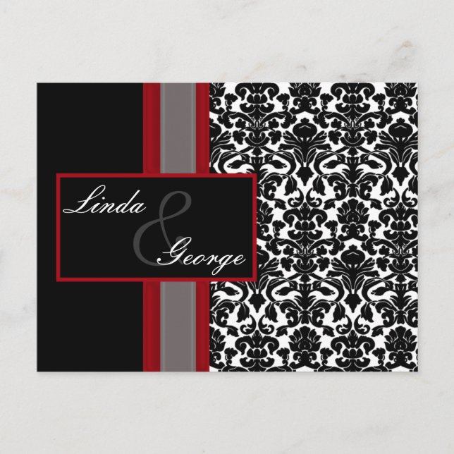 Einladungen zu Hochzeiten in Red White Black Damas (Vorderseite)