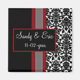 Einladungen zu Hochzeiten in Red White Black Damas Magnet