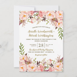 Einladungen zu Hochzeiten in Rosa und Gold