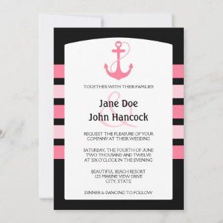 Einladungen zu Hochzeiten in Rosa und Schwarz-Herz
