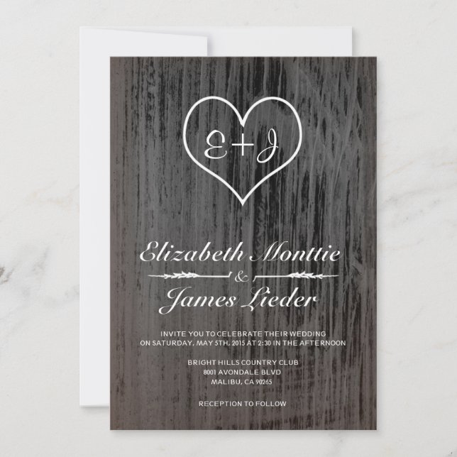 Einladungen zu Hochzeiten in Schwarz und Weiß (Vorderseite)