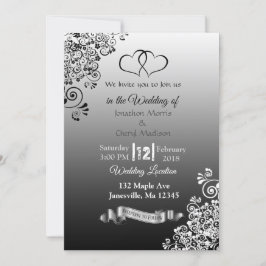 Einladungen zu Hochzeiten in Schwarz und Weiß