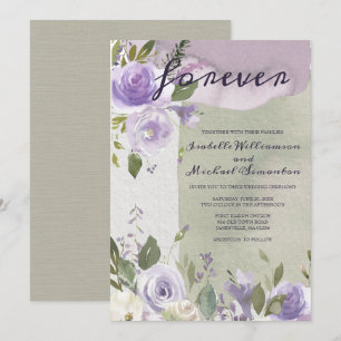 Einladungen zu Hochzeiten mit lila und weißen Blum