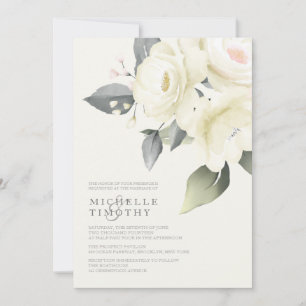 Einladungen zu Hochzeiten mit weißer Rose
