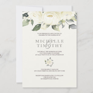 Einladungen zu Hochzeiten mit weißer Rose