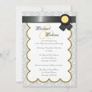 Einladungen zu Hochzeiten von Gelb und Grau