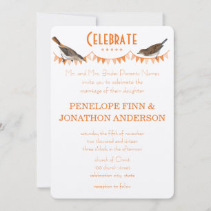 Einladungen zu Hochzeiten von Peach und Orange Bun