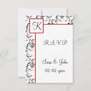 Einladungen zu Hochzeiten von Red Black Damask