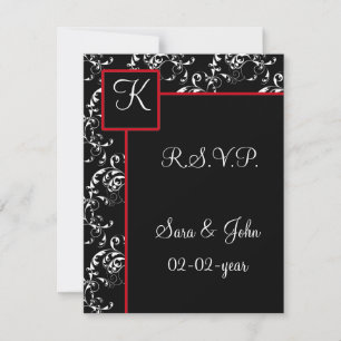 Einladungen zu Hochzeiten von Red Black Damask