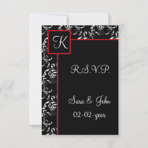 Einladungen zu Hochzeiten von Red Black Damask