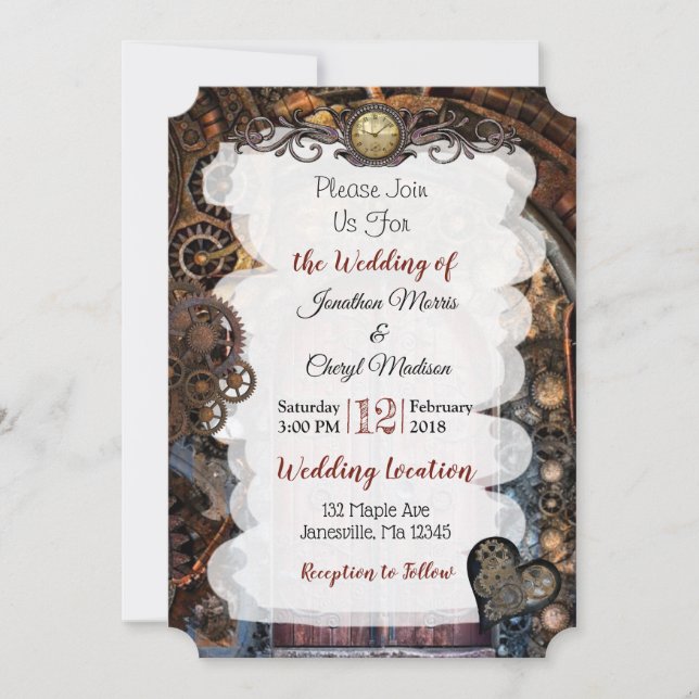 Einladungen zu Hochzeiten von Steampunk Pocket (Vorderseite)
