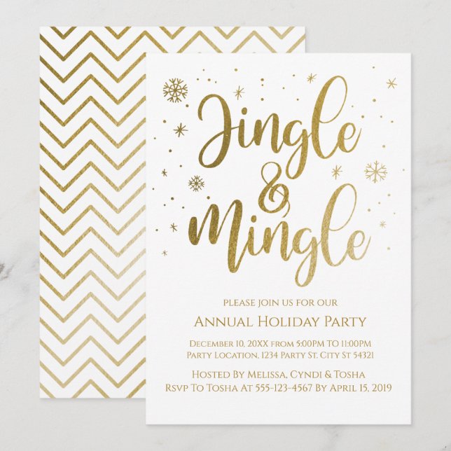 Einladungen zu Jingle und Mingle Holiday Party (Vorne/Hinten)