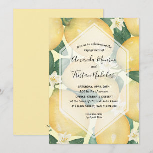 Einladungen zu Lemons Greenery Engagement Party