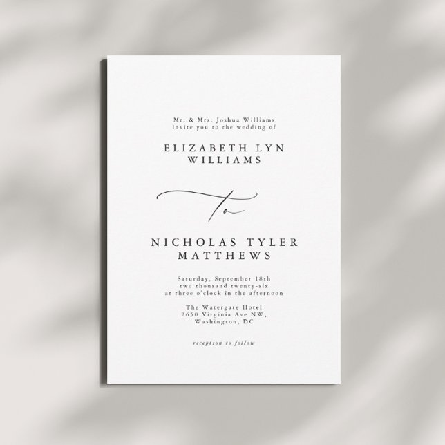 Einladungen zu Longhand Calligraphy Wedding (Von Creator hochgeladen)