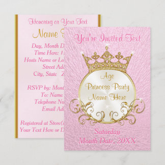 Einladungen zu Personalisierten Rosa- und Goldprin