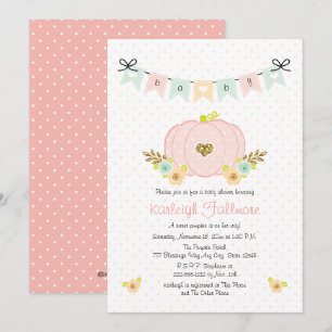 Einladungen zu Pink Pumpkin Baby Girl Shower