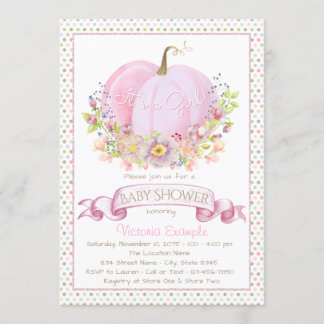 Einladungen zu Pink Pumpkin Baby Shower