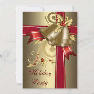 Einladungen zu Red & Gold Holly Bells