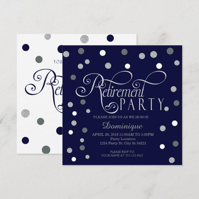 Einladungen zu Ruhestand, Silver und Marine-Party (Vorne/Hinten)