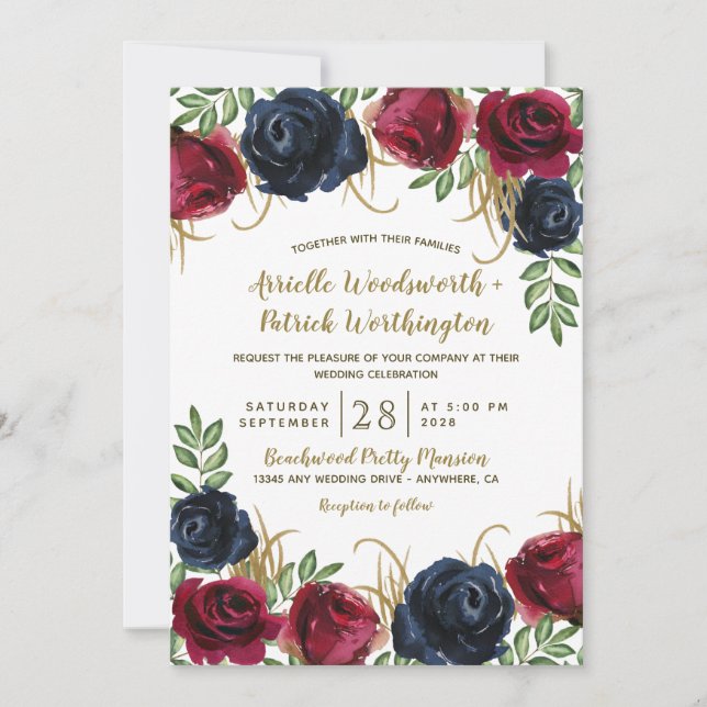 Einladungen zu rustikalen Hochzeiten in Burgund un (Vorderseite)