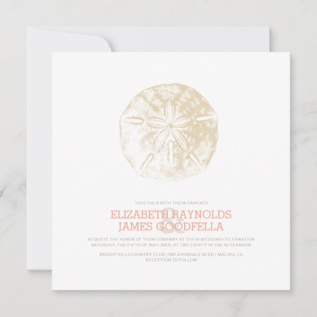 Einladungen zu Sand-Dollar-Hochzeiten (Vorderseite)