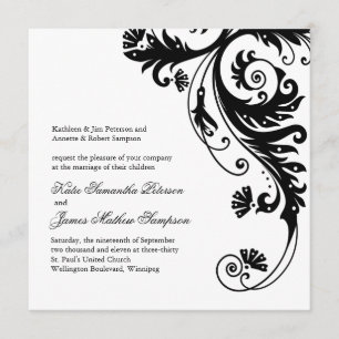 Einladungen zu Schwarz-Weiß-Hochzeiten