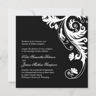 Einladungen zu Schwarz-Weiß-Hochzeiten