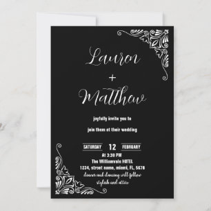 Einladungen zu Schwarz-Weiß-Hochzeiten