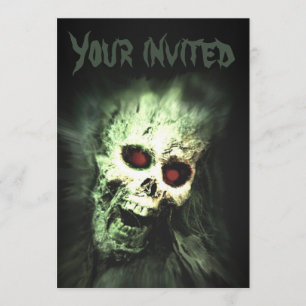 Einladungen zu Screaming Skull-Halloween-Partys