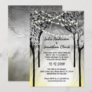 Einladungen zu Silber und Gold Fire and Ice Weddin