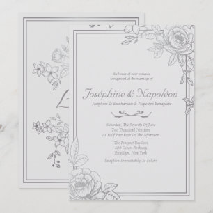 Einladungen zu Silberhochzeiten, Graublütenblumen