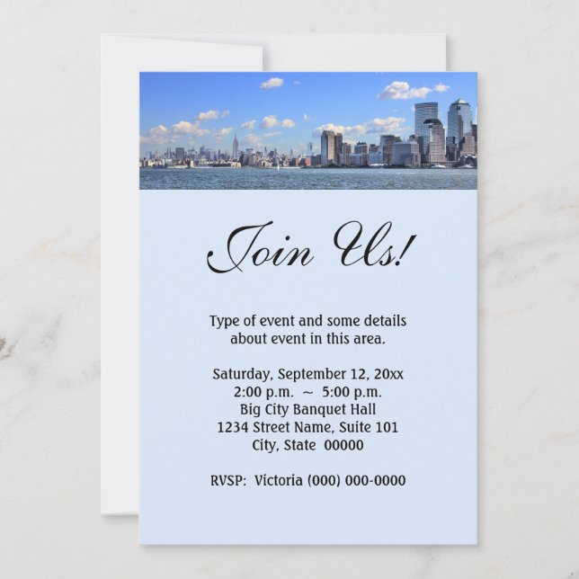 Einladungen zu Skyline-Websites in New York City (Vorderseite)