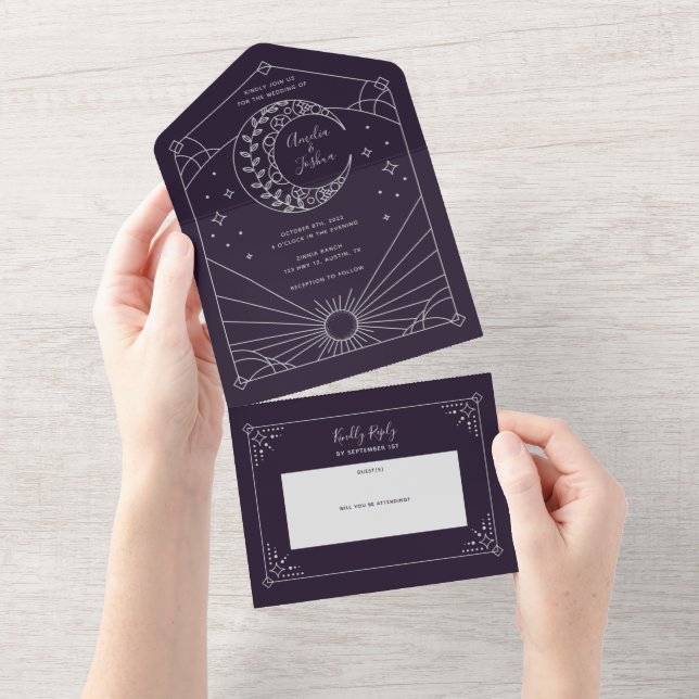 Einladungen zu Stardust Wedding (Abreißen)