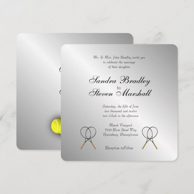Einladungen zu Tennis Theme Sports Wedding (Vorne/Hinten)
