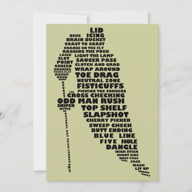 Einladungen zu Textinformationen für Hockey Player (Vorderseite)