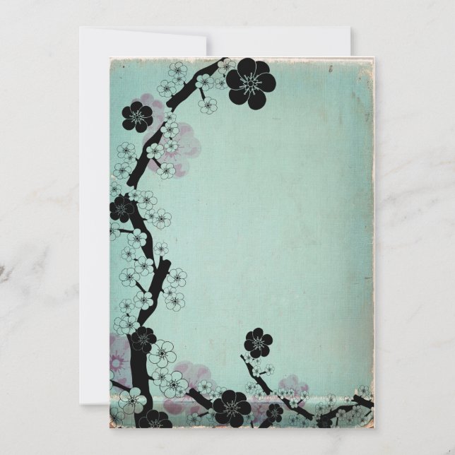 Einladungen zu Vintagen Blume Sakura (Vorderseite)