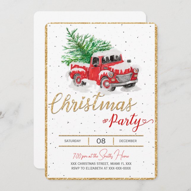 Einladungen zu Weihnachten (Vorne/Hinten)