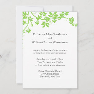 Einladungen zu weißen und hellgrünen Hochzeiten