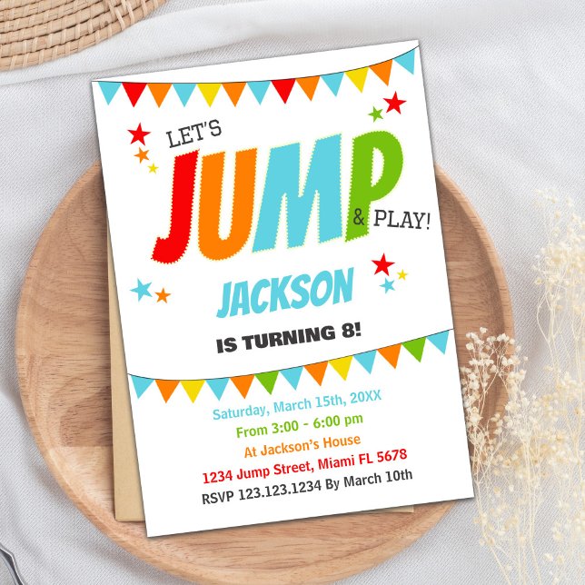 Einladungen zu White Jump Geburtstag (White Jump Birthday Invitations)