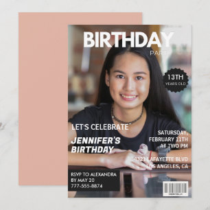 Einladungen zum 13. Geburtstag Mädchen Magazin-Cov
