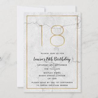 Einladungen zum 18. Geburtstag von White & Gold Ma