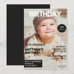 Einladungen zum 1. Geburtstag für ihn Magazine Cov