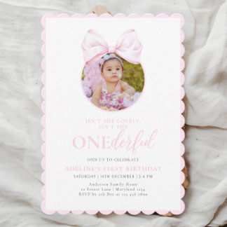 Einladungen zum 1. Geburtstag von einem pinkfarben